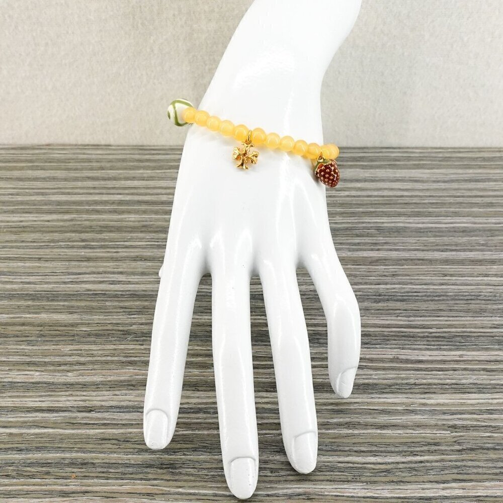 Tory Burch Women's Roxanne Beaded Tassel Bracelet Yellow OS - Picture 2 of 12